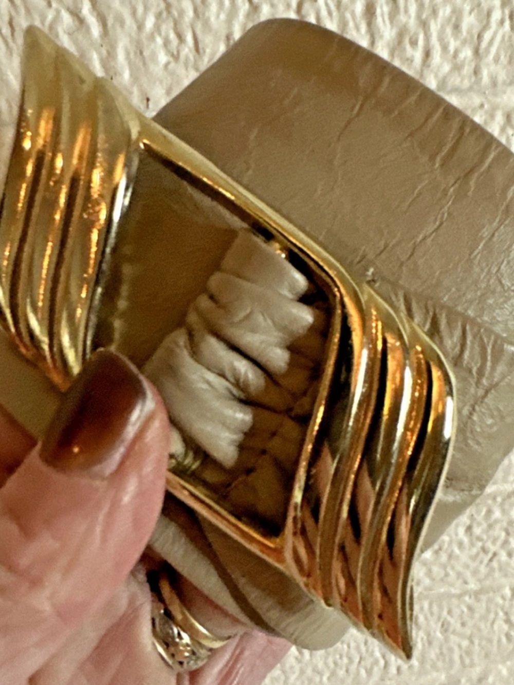 VINTAGE JULIETTE TAUPE GOLD BUCKLE ADJUSTBLE WASIT BELT S/M